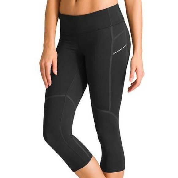 Athleta Pants - Athleta Stride Bare to Run Reflective Trim Knicker